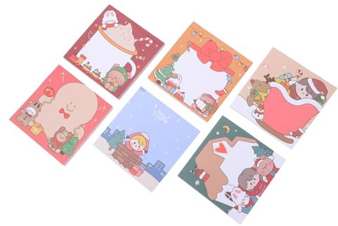 Gogogmee 12stücke Weihnachts-memo-notizen Selbstklebende Notizblätter Wiederverwendbar Und Abreißbar Verschiedene Designs Für Büro Schule Und Zuhause