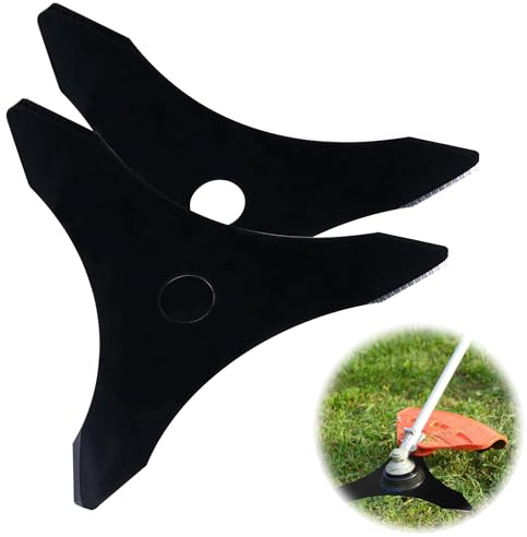 QIUMING 25.4mm Cuchillas desbrozadoras desbrozadora de 3 Dientes Disco Desbrozadora Cuchilla Cortadora Desbrozadora Cuchilla de Desbrozadora para Maleza para Césped, Jardines (Tresdientes)