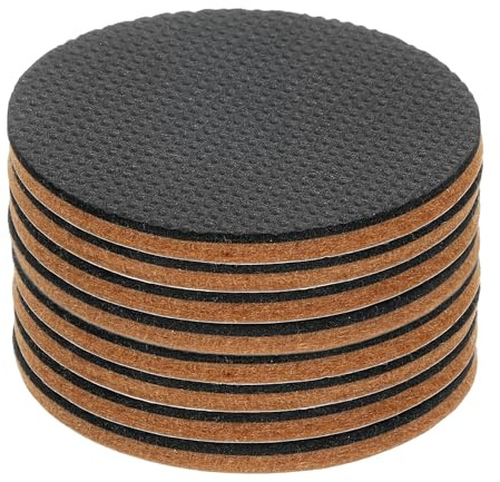 sourcing map 8 Pcs Felt & EVA Furniture Pads, 2 3/4 (70mm) Round Furniture Feet Wood Floor Protectors Self Adhesive for Protecting Hardwood Floors, Table Legs and Chair Legs, Brown+Black