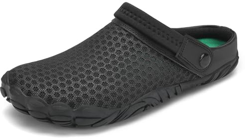 Mishansha Hombre Zuecos y Mules de Verano Negro 41