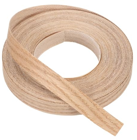 PATIKIL Cinta de borde de madera de roble rojo, 3/4 pulgadas x 49.2 ft Cinta de haya preencolada para borde de madera contrachapada flexible con adhesivo de fusión en caliente para restauración de