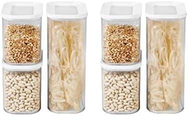 Mepal 3-teiliges Set Vorratsdosen mit Deckel - Lebensmittelbehälter Rechteckige - Küchenorganizer aus Kunststoff - Vorratsbehälter Luftdicht - 1x 2000 ml & 2x 1000 ml - White (Packung mit 2)