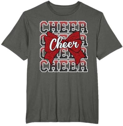 Kokette Cheer Bow Funny Sport Cheerleader Cheerleading Rot T-Shirt