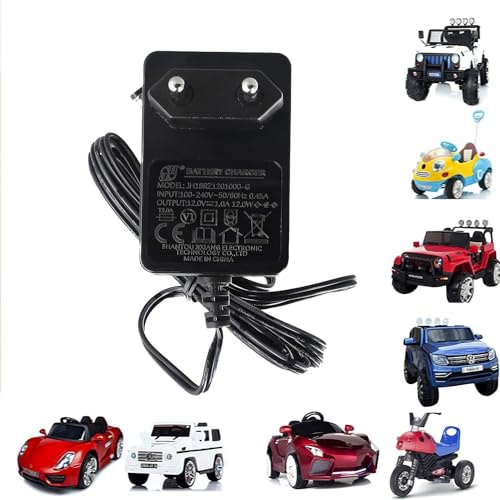 Chargeur Universel 12V 1A pour Voitures Électriques d'enfants, Compatible avec Motos, SUVs, ATVs - Chargeur de Batterie avec Affichage LED,Entrée 100-240VAC (1 pièce)