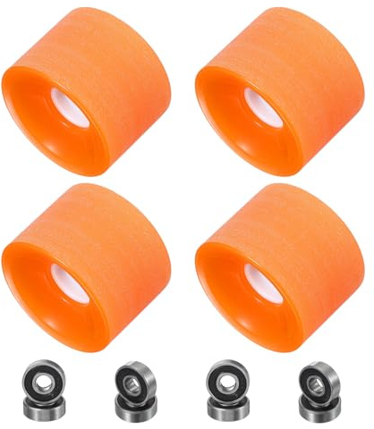 PATIKIL 70mm Skateboard-Räder, 1 Satz 85A Härte Street Wheels PU Flash Cruiser Wheels Hohe Elastizität mit 608RS Lagern für Skateboards Ersatz, Orange