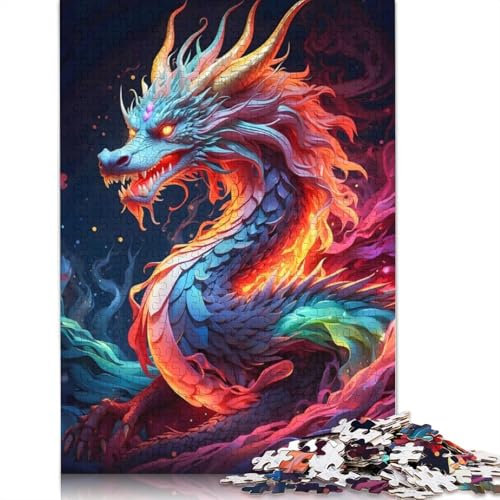 Neon Elder Dragon Puzzle für Erwachsene, 1000 Teile, anspruchsvolle Familienspiele, Denksportaufgaben für Kinder ab 12 Jahren, 1000 Teile (75 x 50 cm)