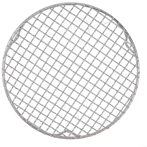 FACULX Grille de cuisson ronde en fil inoxydable 201 pour four, grille de cuisson pour gâteaux, biscuits, pizzas, outil de refroidissement de cuisine avec pieds (24 cm)