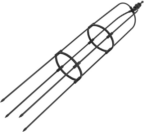 Kisangel Celosía Jardín Metálica Negra Soporte para Plantas Trepadoras Alto con Base para Macetas Resistente para Enredaderas y Rosales Terraza Exterior