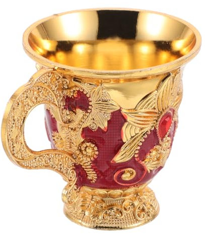 Mikikit Cáliz De Flor Relieve Dorado Vintage Copa De Vino Medieval Para Fiestas