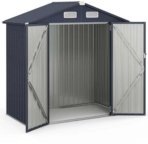 COSTWAY Capanno da Giardino in Metallo Zincato 193 x 108 x 196 cm