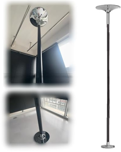 Poledance Stange Indoor Schwarze Tanzstange mit Silikon-Kette, Professionelle Stripper-Stange für Yoga-Raum / Club / Studio, 2.7-3.7 m Verstellbare Fitnessstange für Anfänger(2.3-2.99 m (7.5-9.8 ft))