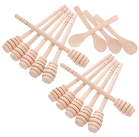 LIFKOME Cuchara para Miel de Madera 1 Juego Diseño Panal Elegante