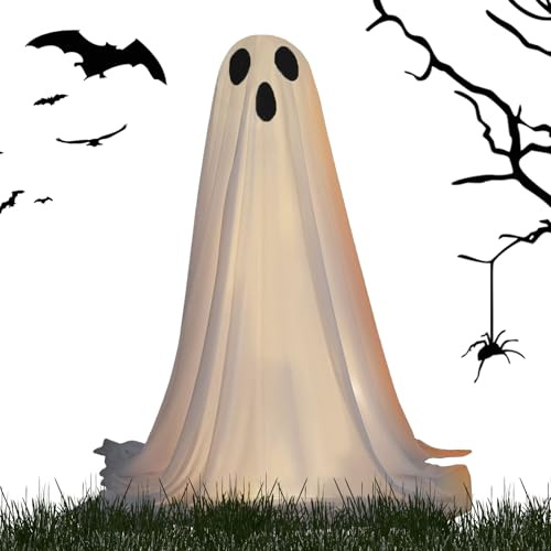 Mihauuke Ghost Decor - Decoración Exterior Fantasmas Luminosos Accesorios Fiesta,Decoración Gigante Halloween para Casa Césped Pasillo Interior Exterior Puerta Festividades Casa Encantada