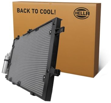 HELLA 8FC 366 220-451 Condenseur, climatisation - Tubes de refroidissement en parallèle - Aluminium - avec joints - avec déshydrateur