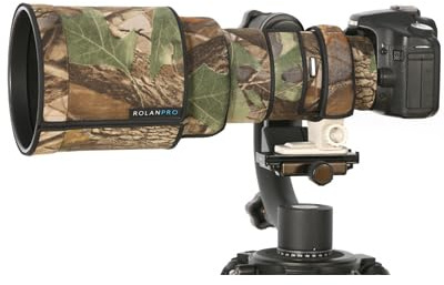 ROLANPRO Copriobiettivo mimetico per Canon EF 400 mm F4 DO is USM Rain Coat Lens Protection Case #17 Jungle Camo impermeabile