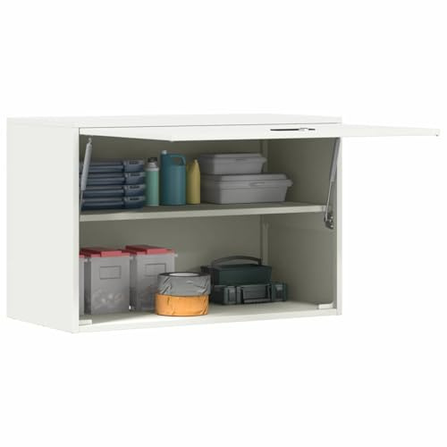 vidaXL Armoire Murale pour Garage Blanc 80 x 40 x 53 cm, Armoire de Rangement Salon, Meuble Mural Moderne, Gain de Place, Organisateur Pratique pour l'intérieur