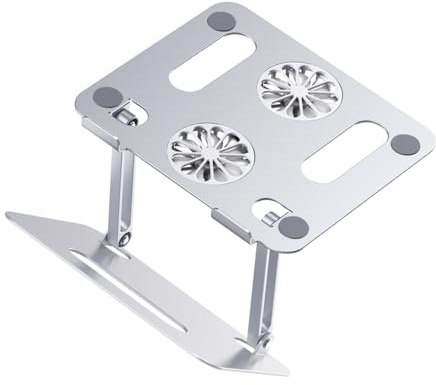 Artibetter Supporto Raffreddamento Laptop in Lega di Alluminio Doppia Ventola, Altezza Regolabile e Struttura Robusta per Laptop e Tablet Fino a 17,3 Pollici
