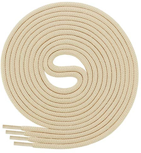Di Ficchiano skosnören runda, runda skosnören för affärs- och läderskor, slitstarka allroundsänkor, ø 3 mm färg ljus beige längd 90 cm