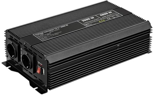 Goobay 58991 Convertisseur de Tension 12v 220v 230v 2000w avec 2 Prises CA et 1 Port USB pour Camping Car au Panneau Solaire/Transformateur 220v 12v / Power Inverter