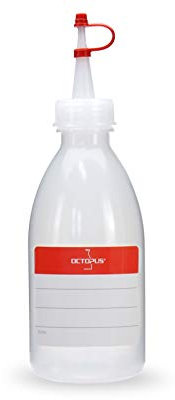 Octopus 100x 250 ml LDPE Plastikflasche Quetschflasche Laborflasche Garnierflasche Kunststoffflasche Spritzflasche mit Dosierspitze BZW. Tropfverschluss für Küche, Labor oder Hobby