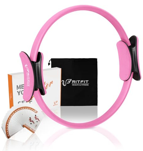 RitFit Pilates Ring Circle - 14 Inch Magic Fitness Circle for Toning Inner & Outer Thighs, Bonus Workout Guide Included