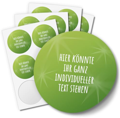 24 Weihnachtsaufkleber PERSONALISIERT mit Ihrem Text für Geschenke und Produkte zu Weihnachten - Aufkleber Etiketten Geschenkaufkleber rund, Motiv Kugel grün