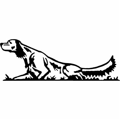 AMA SHOP Adesivo prespaziato setter colore nero | passione caccia | Adesivi per Auto | Sticker per Casco, Moto, Camper | Adesivo in PVC per Decalcomania Parete, Murale