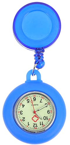 UKCOCO Krankenschwesteruhr mit Clip Schwesternuhr Krankenschwester Armbanduhr Arzt Taschenuhr Personalisierte Brosche Ansteckuhren für Pflege Damen Arzt Schwestern Blau