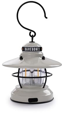 Barebones Edison Mini Lantern – Vintage LED Outdoor Laterne mit Helligkeitsregelung – Kompakte, Wetterfeste Outdoor-Lampe für Wandern, Zelte, Angeln und Wohnkultur (Vintageweiß)