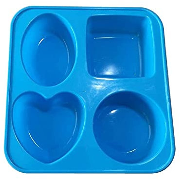 DawnDream Seifenform 4 Hohlraumseife Formen Runder oval Herz Quadrat Geometrie Form Silikon Seifenform Handgemachte Kuchenform Seifenformen silikon