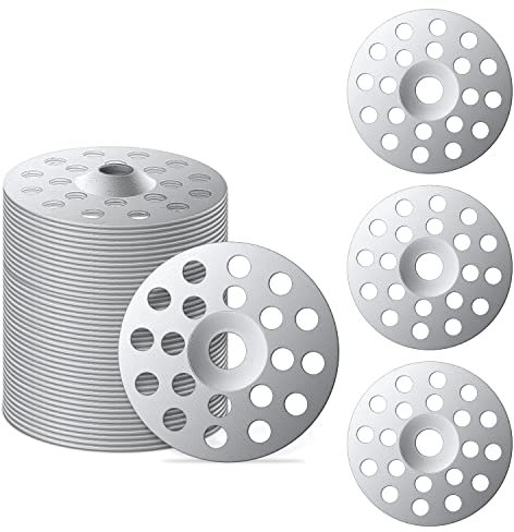 AIEX 55pcs 1 Inch Plaster Flat Washers, Zinc Plated Steel, Silver