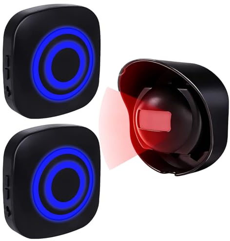 SiegenPro Détecteur de mouvement, détecteur de passage, alarme, sonnette de chat, kit d'alarme sans fil avec récepteur enfichable et détecteur de capteur PIR pour bureau, magasin ou maison