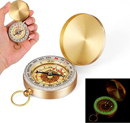 Kompass Outdoor, Kompass Wandern Portable mit Leuchtziffern,Pocket Wasserdicht Taschenkompass Für Camping Wandern Jagd
