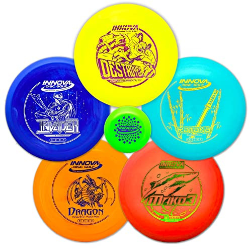Innova Discs Set da 5 dischi da golf con disco da golf, medio raggio e putter - Set di dischi da golf Frisbee, colori approvati PDGA variano