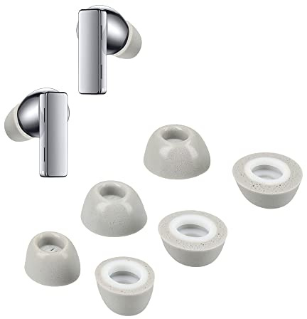 kwmobile Gommini Auricolari Memory Foam Set da 6 Compatibile con Huawei FreeBuds Pro - Gommini Cuffie In Ear Schiuma - 3 Size bianco
