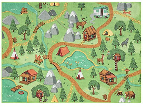 rugsx Teppich Rebel Ro - Moderner Kurzflor Teppich in grün, pflegeleicht, Anti-Rutsch 95x200 cm