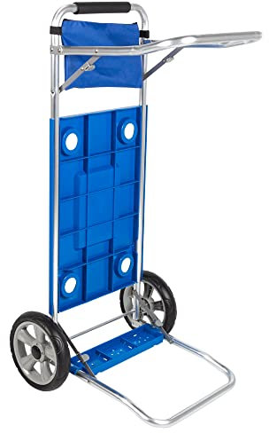 AKTIVE 62283 - Chariot de Plage Pliable Transformable en Table 2 en 1, Dimensions 50,5 X 45,5 X 104,5 cm, Poids Maximal 30 kg, Housse de Transport Polyvalente pour la Plage, le Camping, les Événements