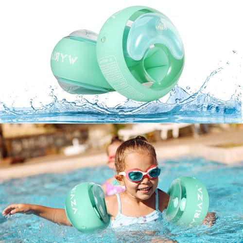 Loowarts Arm Floaties for Kids 1-3 Year,Inflatable Arm Bands Float as Water Wings & Swimmies,3-Chambers Independent Safety System for Toddler Weight (10-33 LB). Green Floater Sleeves.
