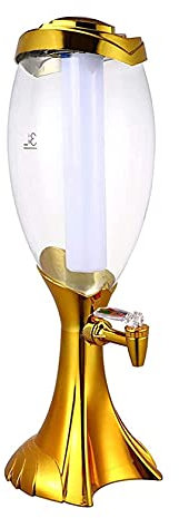 Dispensador de Cerveza, Dispensador de Bebidas con Torre de Cerveza, Dispensador de Cerveza para Fiestas de 3 L, con Luces y Tubo de Hielo Extraíble, Fácil de Limpiar, para Bar, Fiesta, Restauran