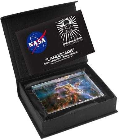 Infusion Carina Nebula Landscape NASA James Webb Teleskop Kristall Briefbeschwerer & Infokarte Geschenkset, 10,2 x 7,6 cm, rechteckige Form