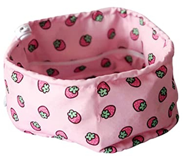 Kühlhalsband für Hunde & Katzen - Generisch - Kühlender Haustierschal mit Eisbeuteln - Sommer - Pink Strawberries - Größe S (11,8-17,7 Zoll) & L (23,6-29,5 Zoll) - Bequem - Rundhalsausschnitt - Scarf