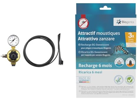 Biogents BG-Booster I CO2 Upgrade BG-Mosquitaire Outdoor Anti- moustiques I 0,75kg & Recharges 6 Mois | 3x2 Mois | Attractifs Piège Extérieur Anti-Moustiques & Moustiques Tigre