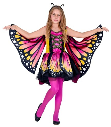 W WIDMANN MILANO Party Fashion - costume da farfalla per bambini, vestito con tutù, ali, costume da animale, costumi in maschera