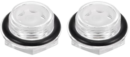 QUARKZMAN 2Pz Vetro Spia Olio Compressore Aria G3/4 Maschio Indicatore Livello Liquido Testa Esagonale Plastica Olio Vista O-Ring per Aria Compressore Raccordi, Trasparente