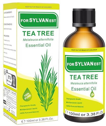 FORSYLVANEST Aceites Esenciales de Árbol de Té 100ML,100% natural, aceite esencial de tea tree para piel, cabello, uñas, difusor, champú, masaje y aromaterapia (Tea Tree)