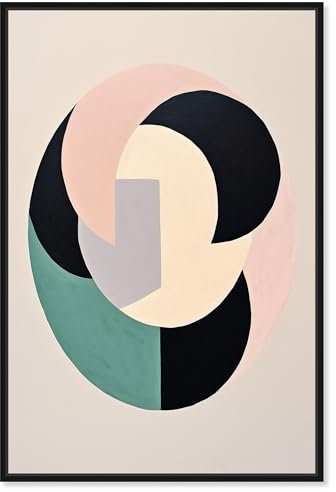 Art Remedy Kunstdruck auf Leinwand, kubistischer Stil, Jadering, zeitgenössische abstrakte Formen, trendiger Rahmen, 50,8 x 76,2 cm, Schwarz