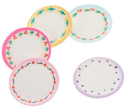 Vaguelly 10 Pièces Jouet d'anniversaire Décoration pour Fille Maisons De Poupées Poupées Miniature Vaisselle Maison De Poupée Miniatures Maison De Poupée Assiettes De Service Plateau De