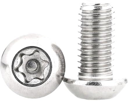 Edelstahl-Sechslappenschraube M5 M6 M8 M10 Torx-Knopf-Pfannenrundkopf mit Stiftschraube, 5 Stück, M6x16mm