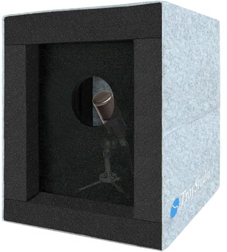 BXI Geschlossene Gesangskabine, Tragbare Mikrofon Isolationsbox, Faltbarer Reflexionsfilter mit Akustikschaum & Paneelen, Aufnahme Schallbox Heimstudio-Ausrüstung für Podcast Musik Voice Over