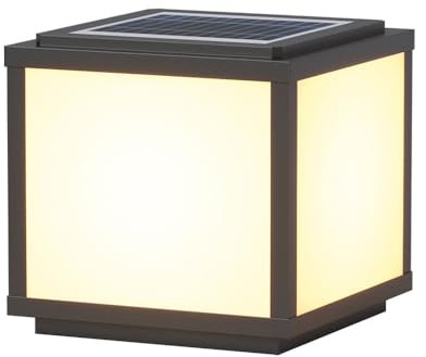 Solar-Pfostenkappen-Leuchten Schwarzes Quadratisches Außenlicht Kappe Zaun-Deck-Lampe, Wasserdichte LED-Säulenleuchte Landschaftsbeleuchtung, Briefkastenlaterne Für Außenterrasse Gartenweg, Hofdekor